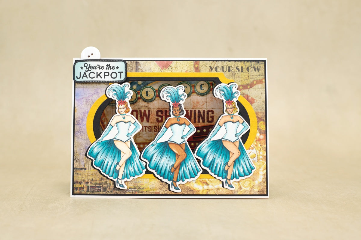 Crafter’s Companion Vintage Vegas SHOWGIRL Stamp & Metal Die 2pc