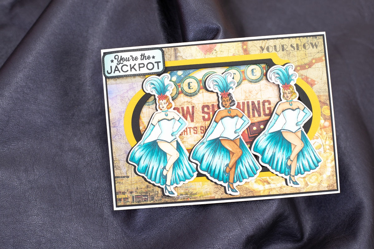 Crafter’s Companion Vintage Vegas SHOWGIRL Stamp & Metal Die 2pc