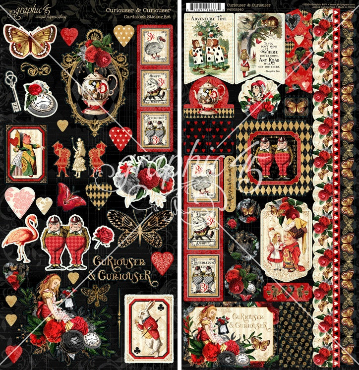 Graphic 45 CURIOUSER & CURIOUSER Cardstock Sticker Set