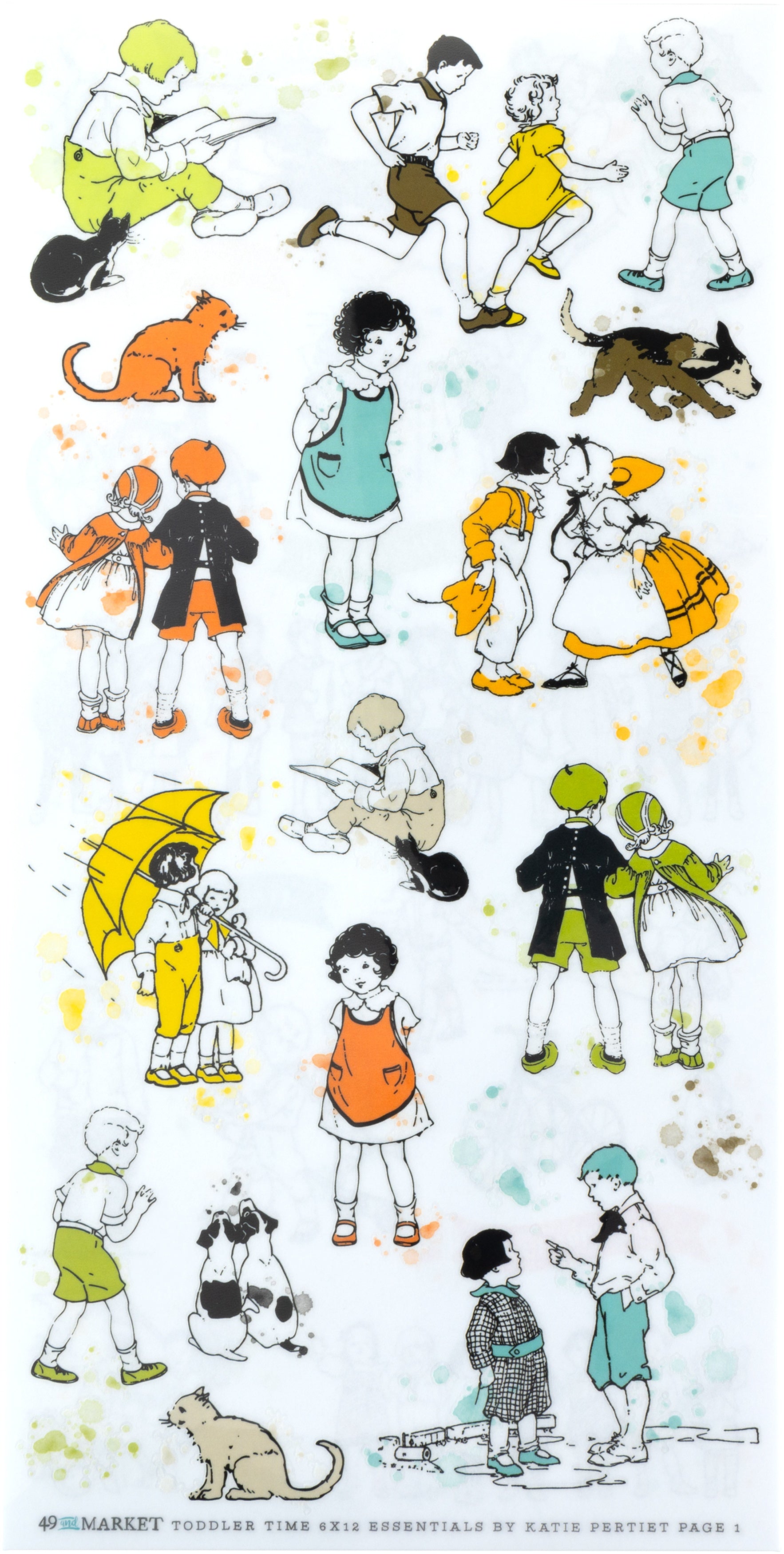 49 and Market TODDLER TIME ESSENTIALS Rub-On Transfers