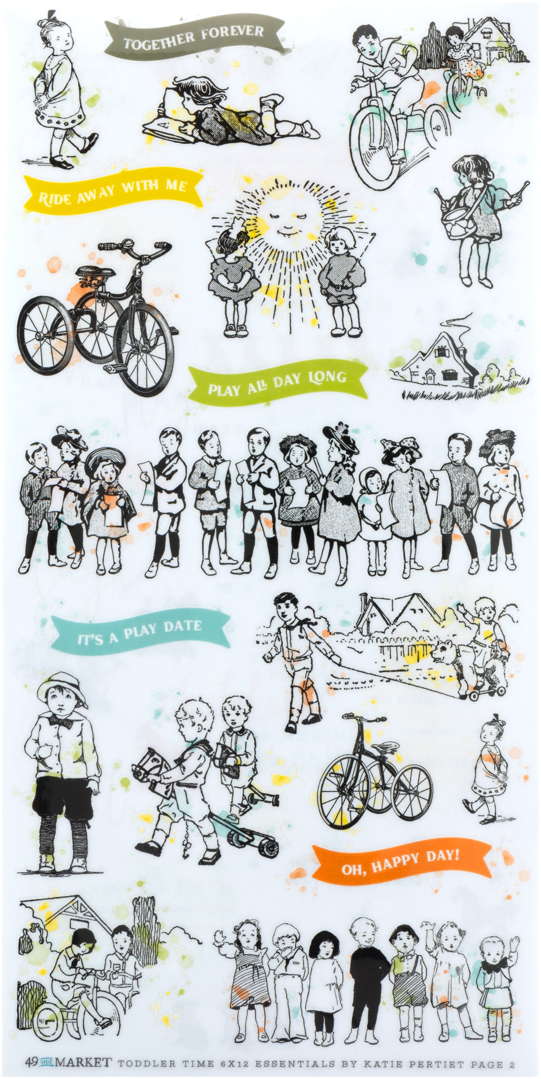 49 and Market TODDLER TIME ESSENTIALS Rub-On Transfers