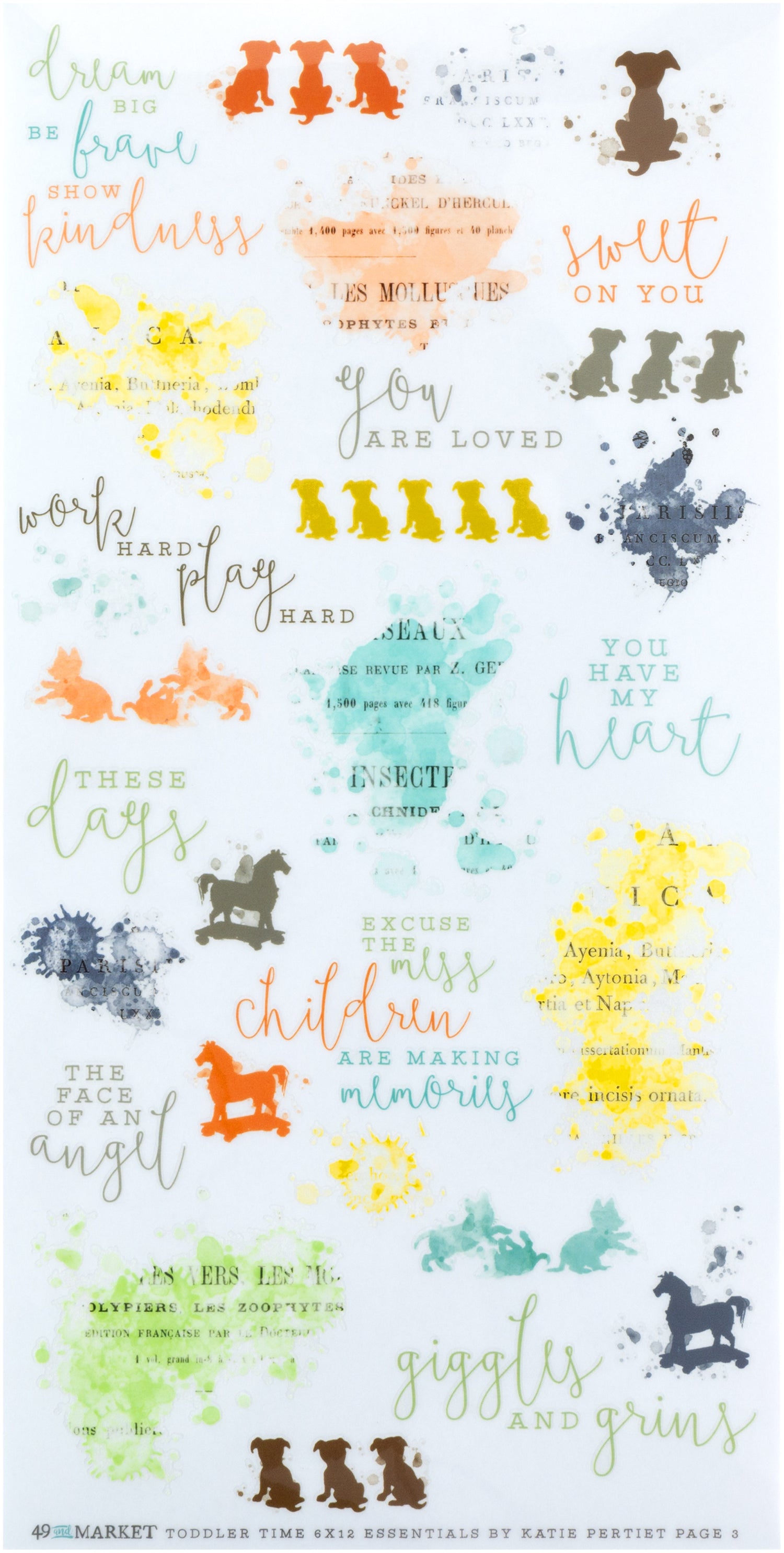 49 and Market TODDLER TIME ESSENTIALS Rub-On Transfers