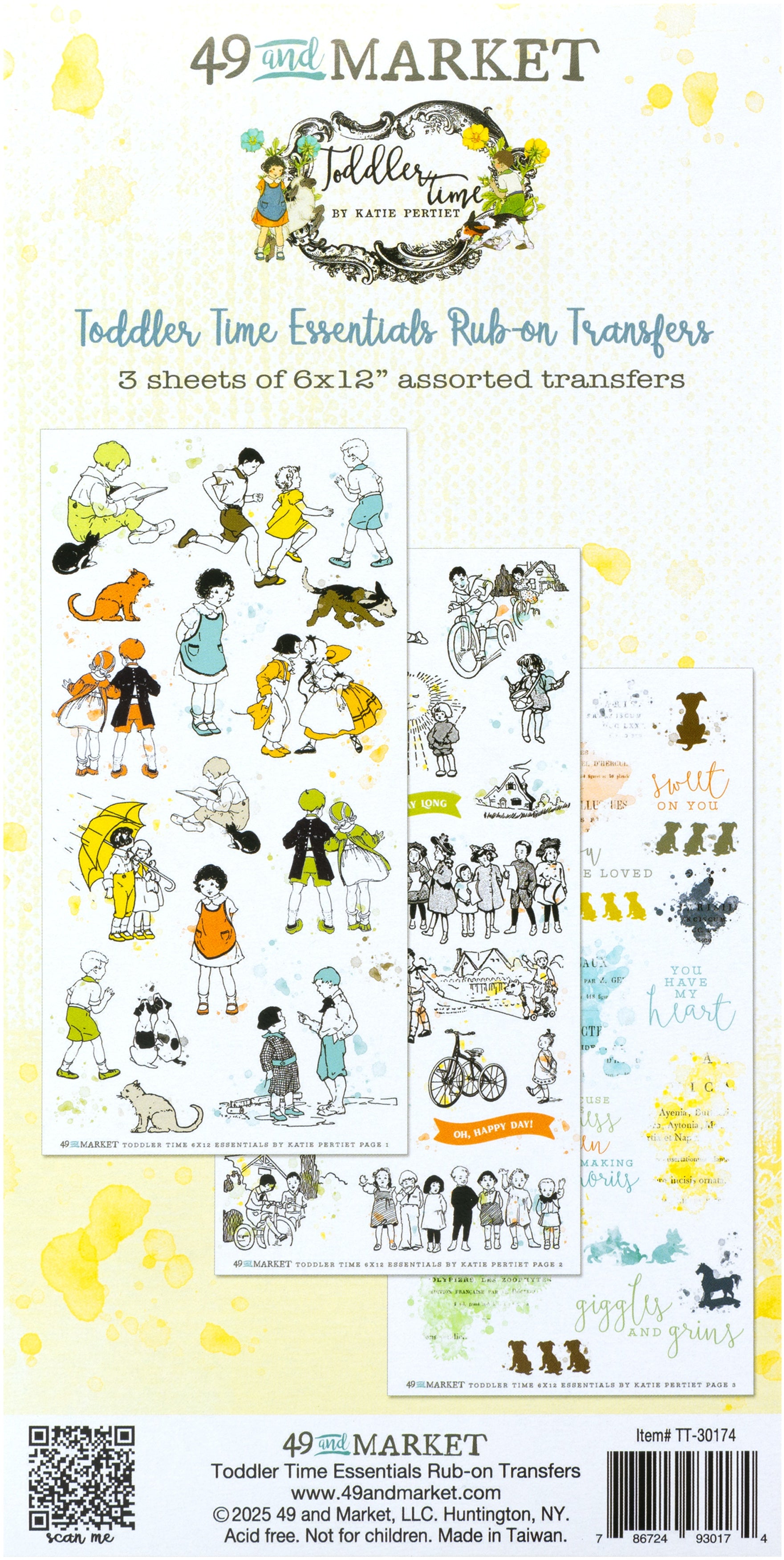 49 and Market TODDLER TIME ESSENTIALS Rub-On Transfers