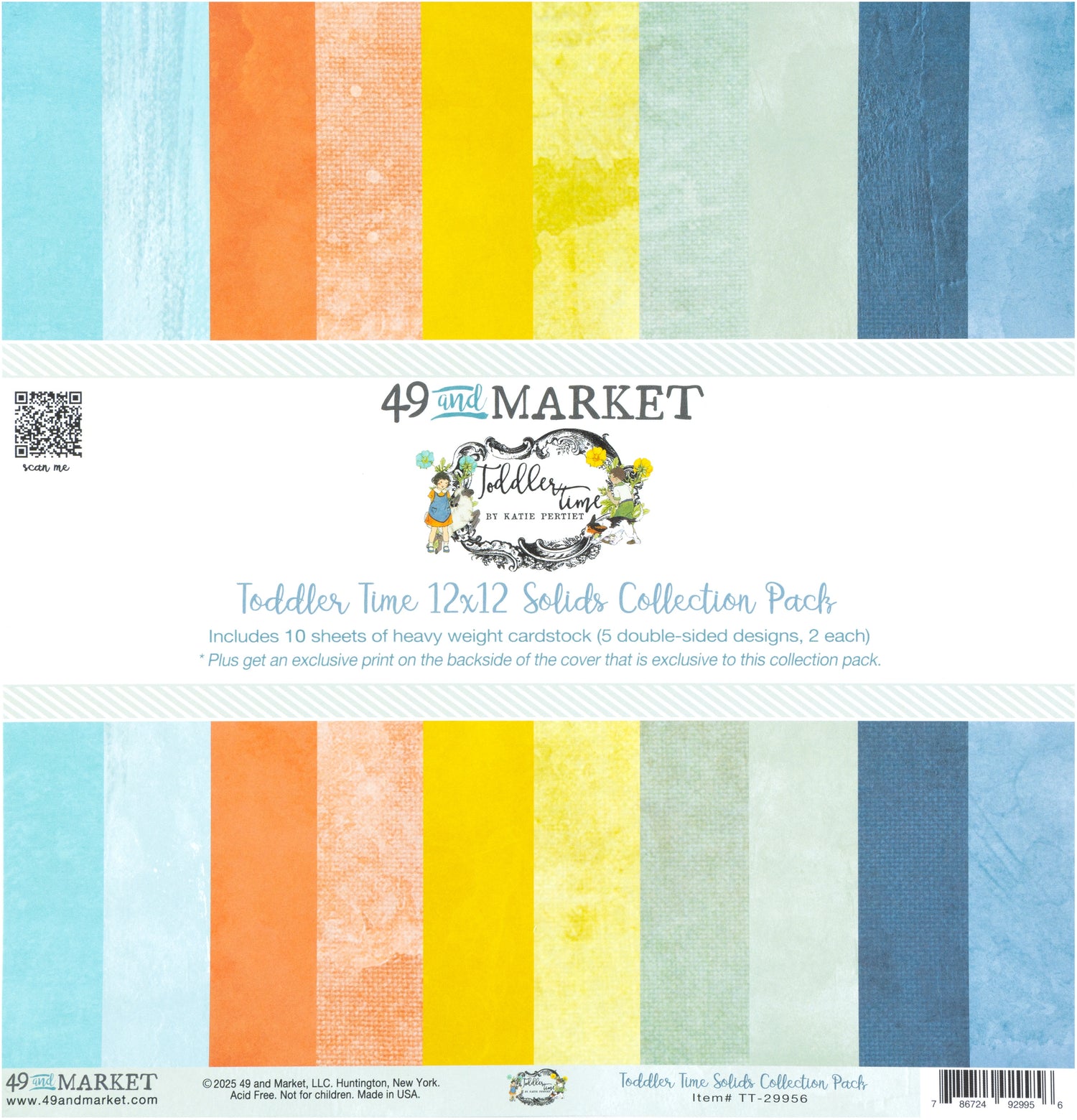 49 and Market TODDLER TIME 12X12 Solids Collection Pack