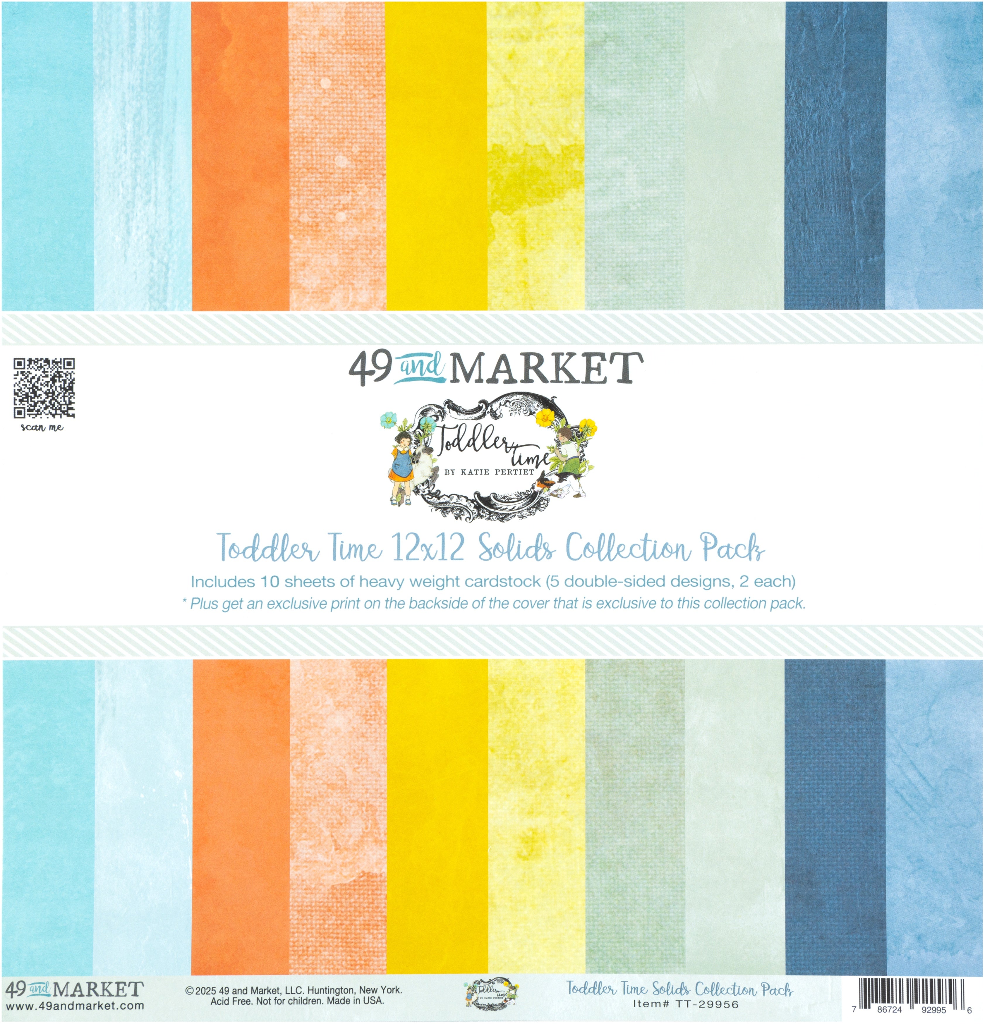 49 and Market TODDLER TIME 12X12 Solids Collection Pack