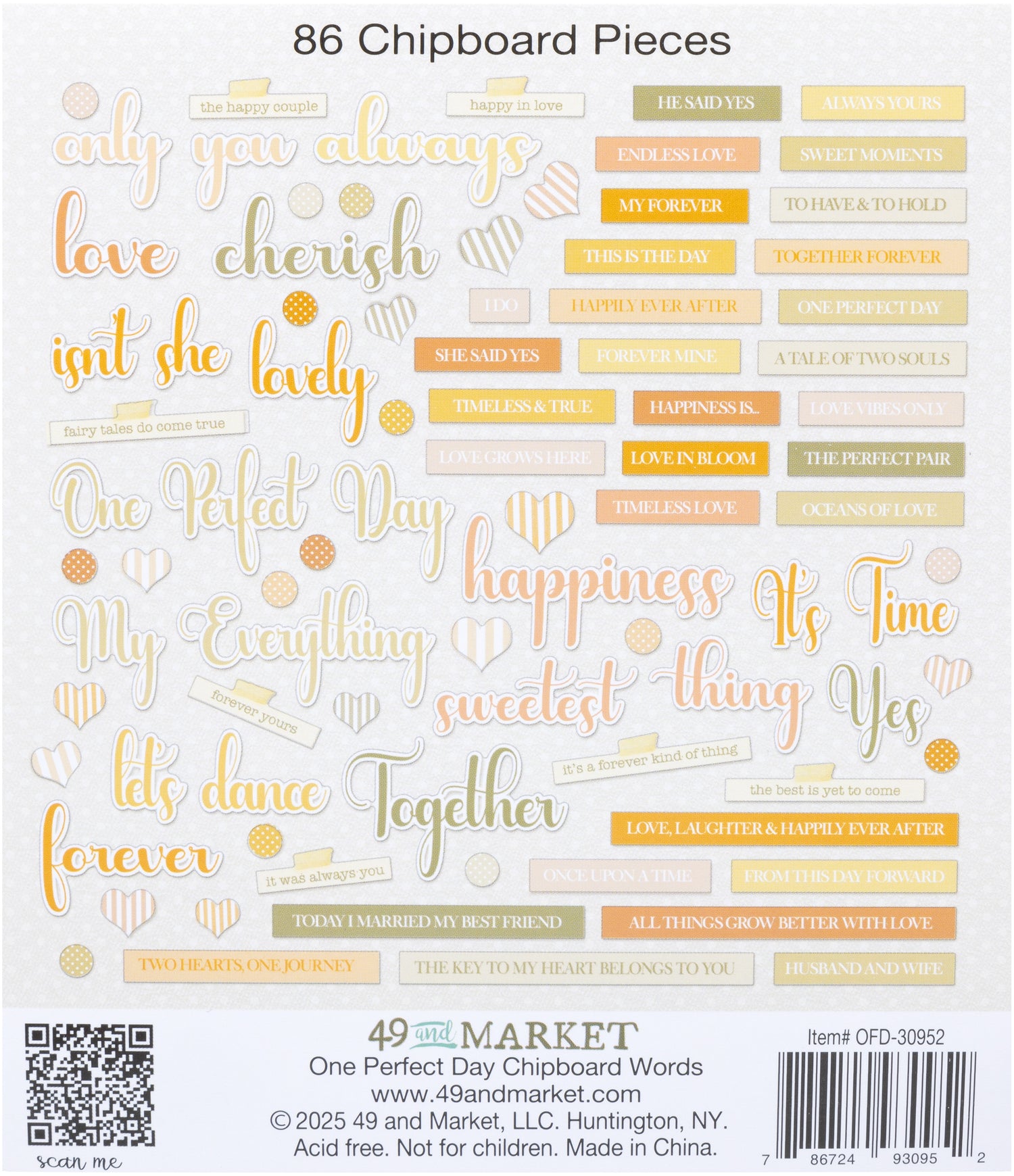49 and Market ONE PERFECT DAY Chipboard Words