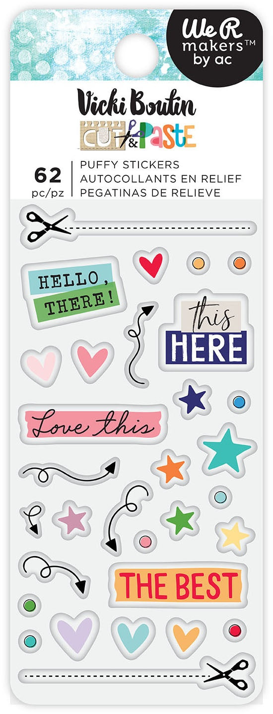 49 and Market Vicki Boutin CUT & PASTE Puffy Stickers 62pc