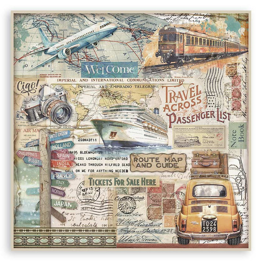 Stamperia ART OF TRAVELLING MAXI PAD 12"X12" Scrapbook Paper Pack