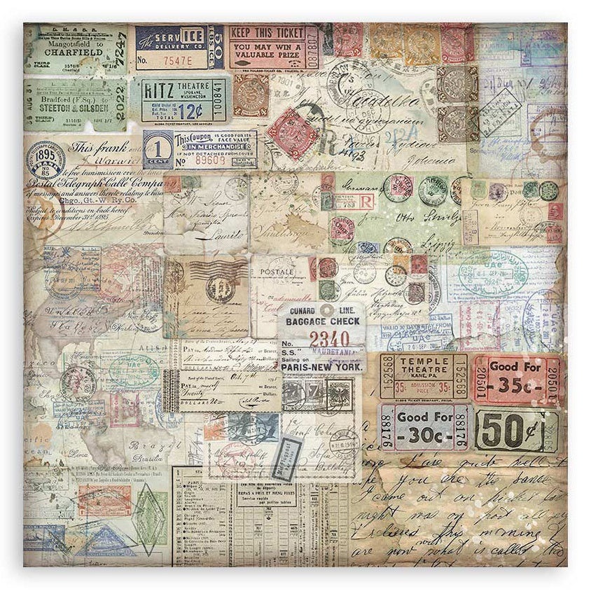 Stamperia ART OF TRAVELLING MAXI PAD 12"X12" Scrapbook Paper Pack