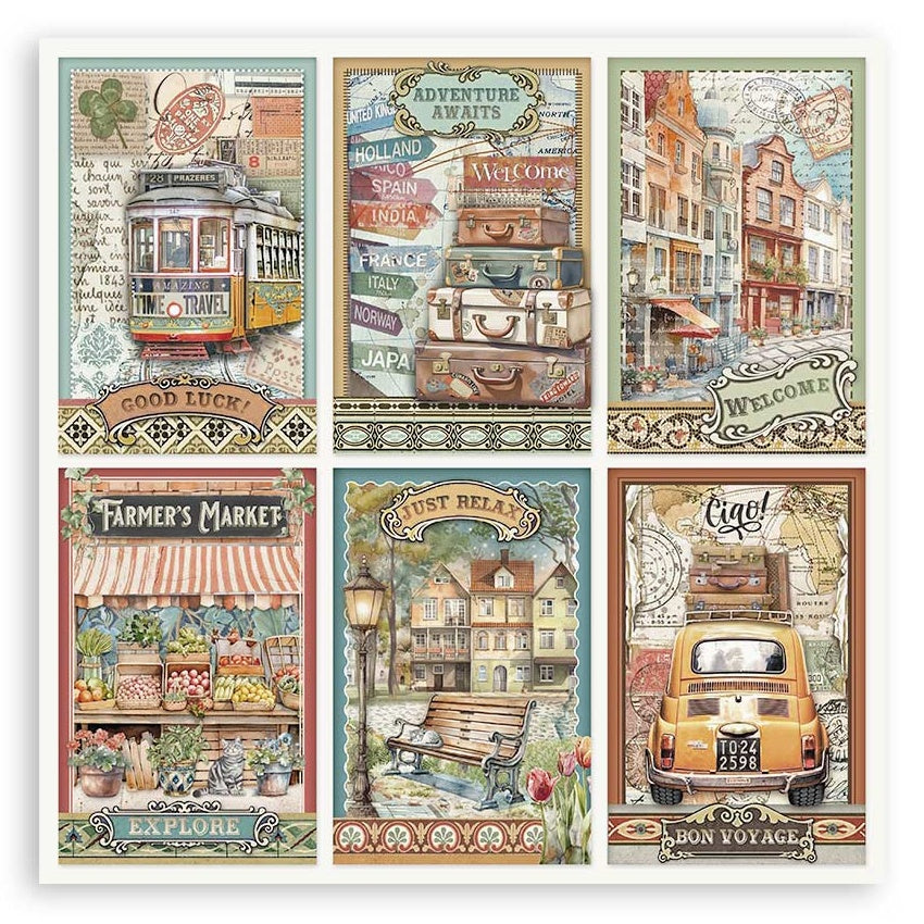 Stamperia ART OF TRAVELLING MAXI PAD 12"X12" Scrapbook Paper Pack