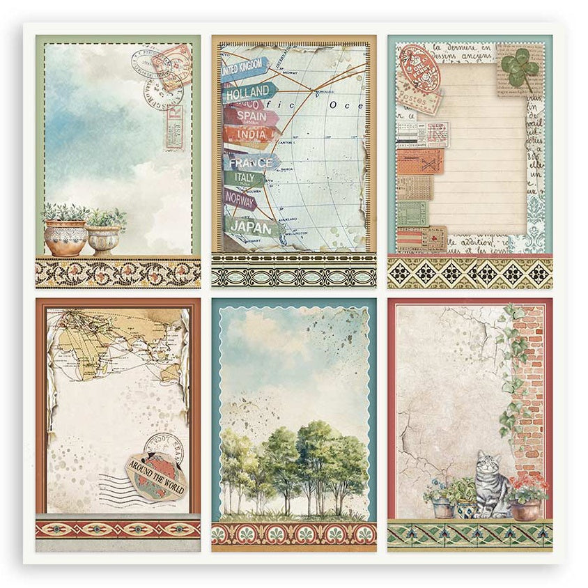 Stamperia ART OF TRAVELLING MAXI PAD 12"X12" Scrapbook Paper Pack
