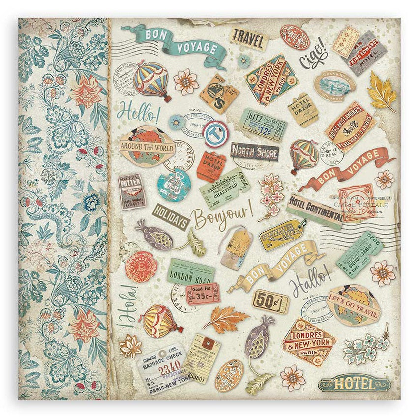 Stamperia ART OF TRAVELLING MAXI PAD 12"X12" Scrapbook Paper Pack