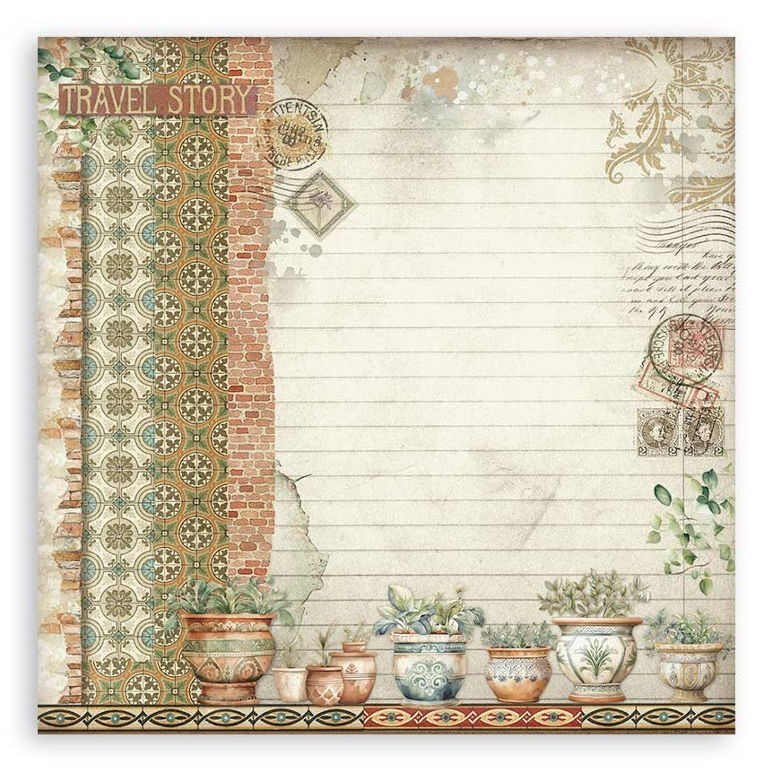 Stamperia ART OF TRAVELLING MAXI PAD 12"X12" Scrapbook Paper Pack