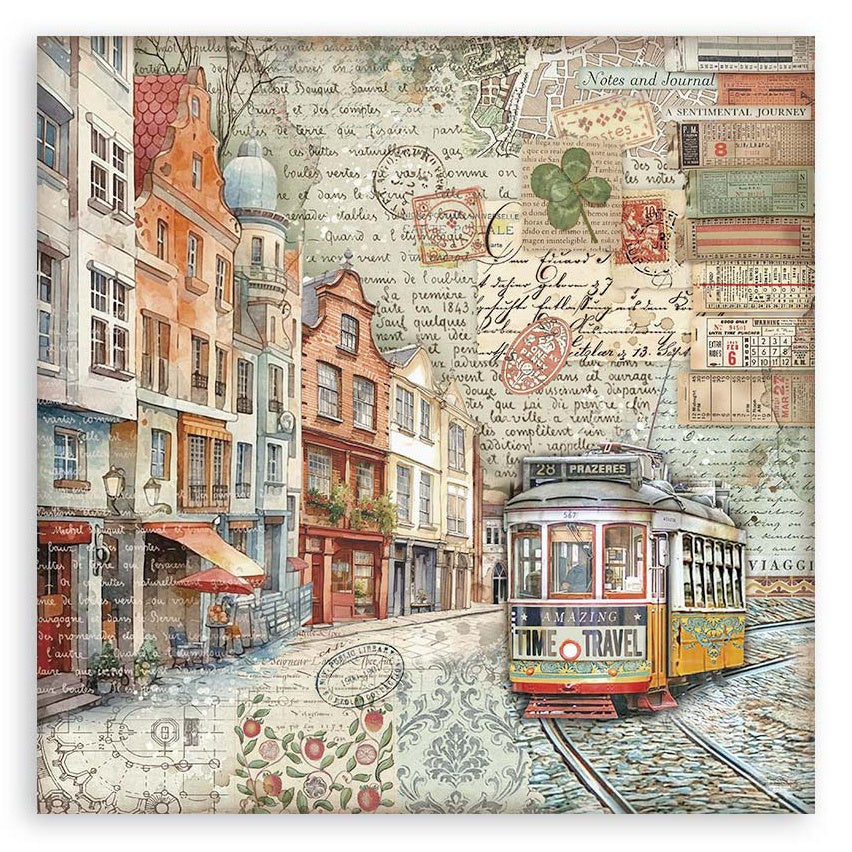Stamperia Art of Traveling NOTES AND JOURNAL 12"X12" Scrapbook Paper