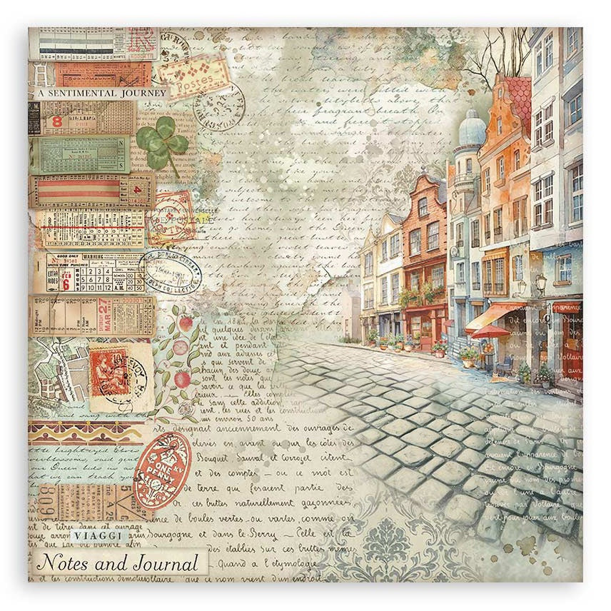 Stamperia Art of Traveling NOTES AND JOURNAL 12"X12" Scrapbook Paper