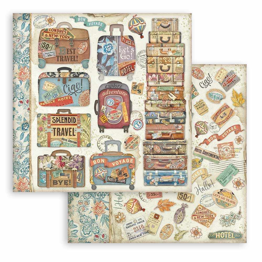 Stamperia ART OF TRAVELLING 12"X12" Scrapbook Paper Pack