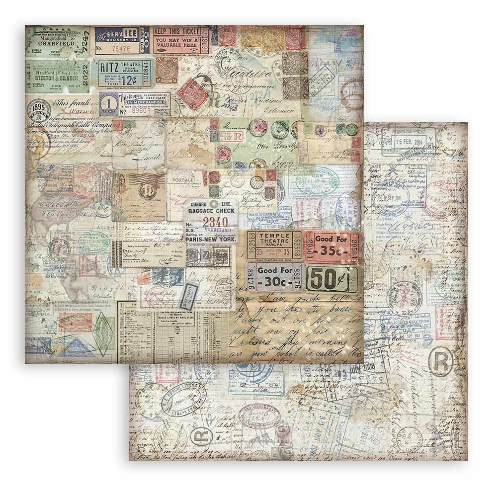 Stamperia ART OF TRAVELLING 12"X12" Scrapbook Paper Pack