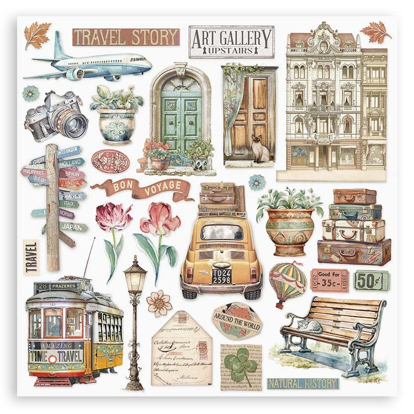 Stamperia ART OF TRAVELLING MAXI PAD 12"X12" Scrapbook Paper Pack
