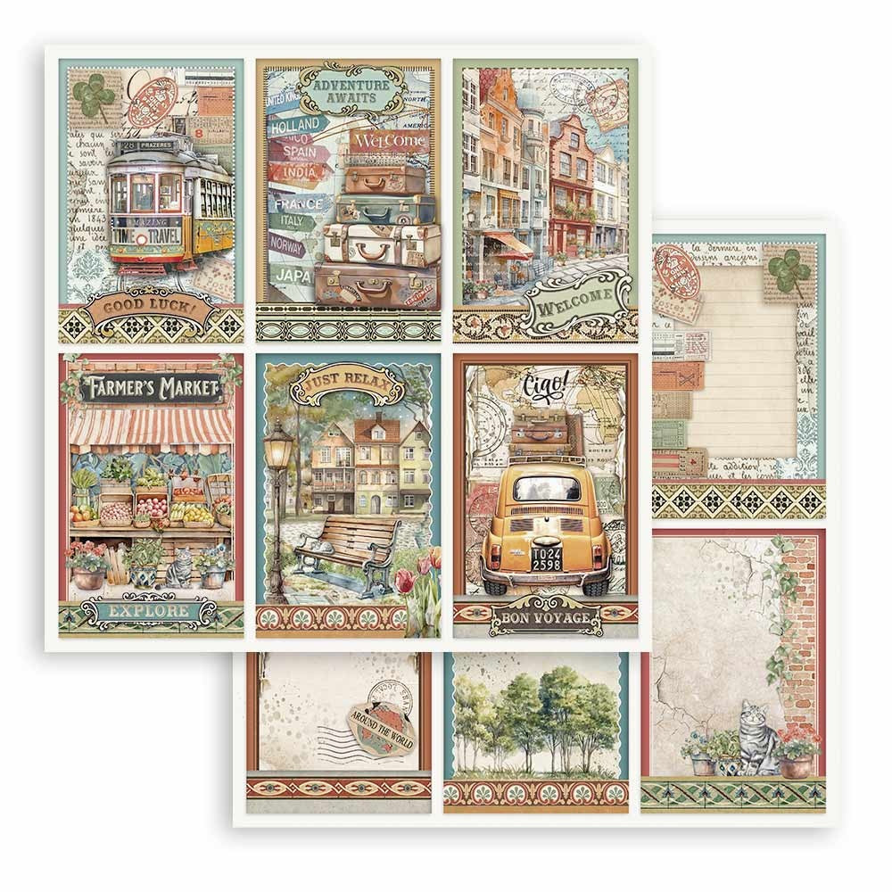 Stamperia ART OF TRAVELLING 12"X12" Scrapbook Paper Pack