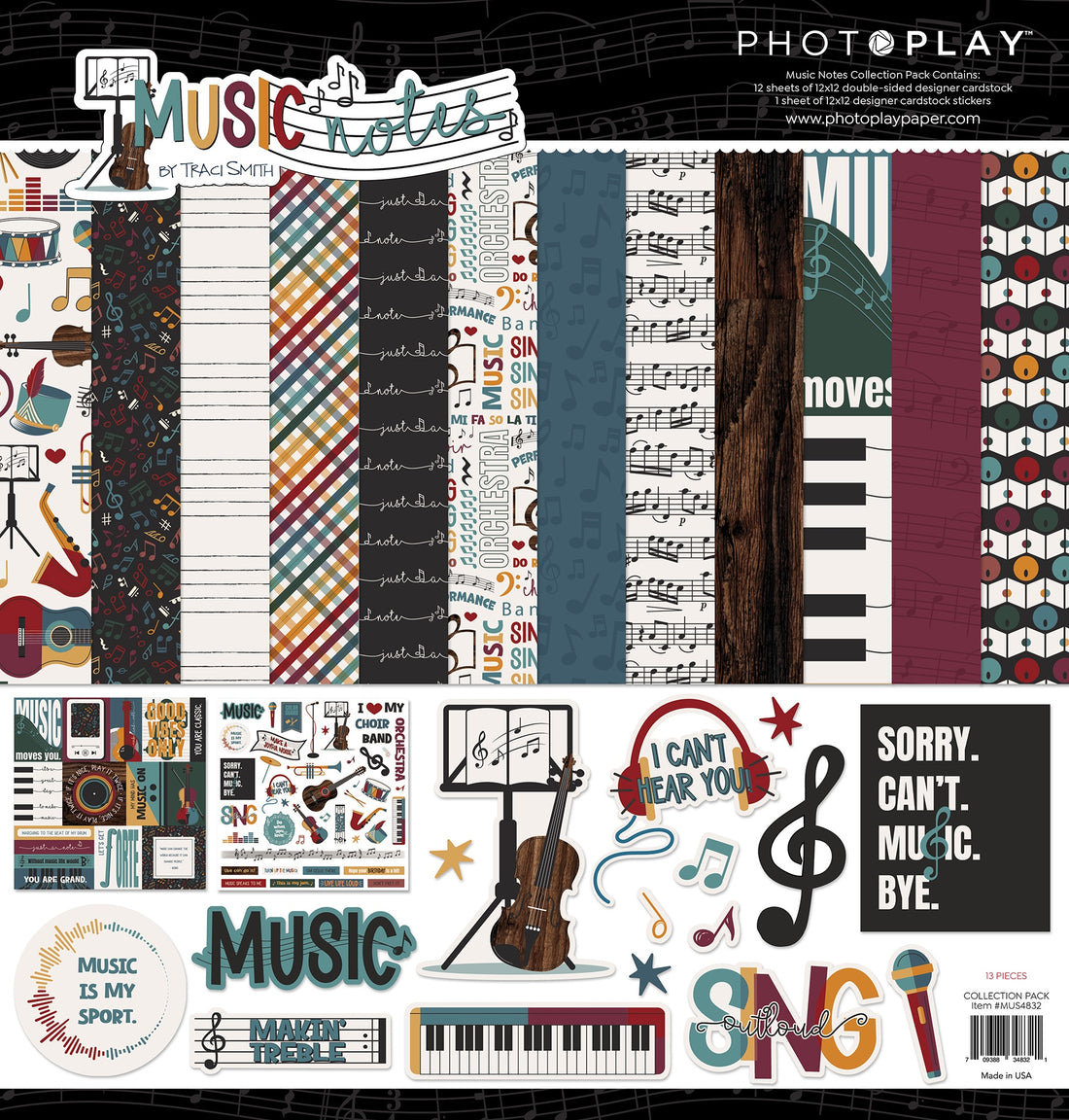 Photoplay MUSIC NOTES 12X12 Scrapbook Collection Pack