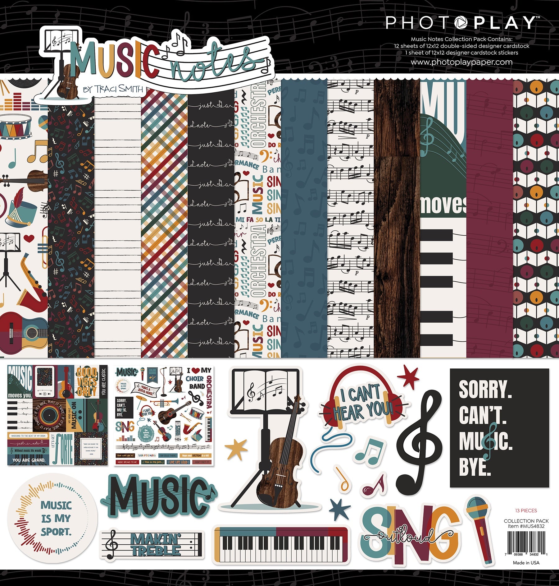 Photoplay MUSIC NOTES 12X12 Scrapbook Collection Pack