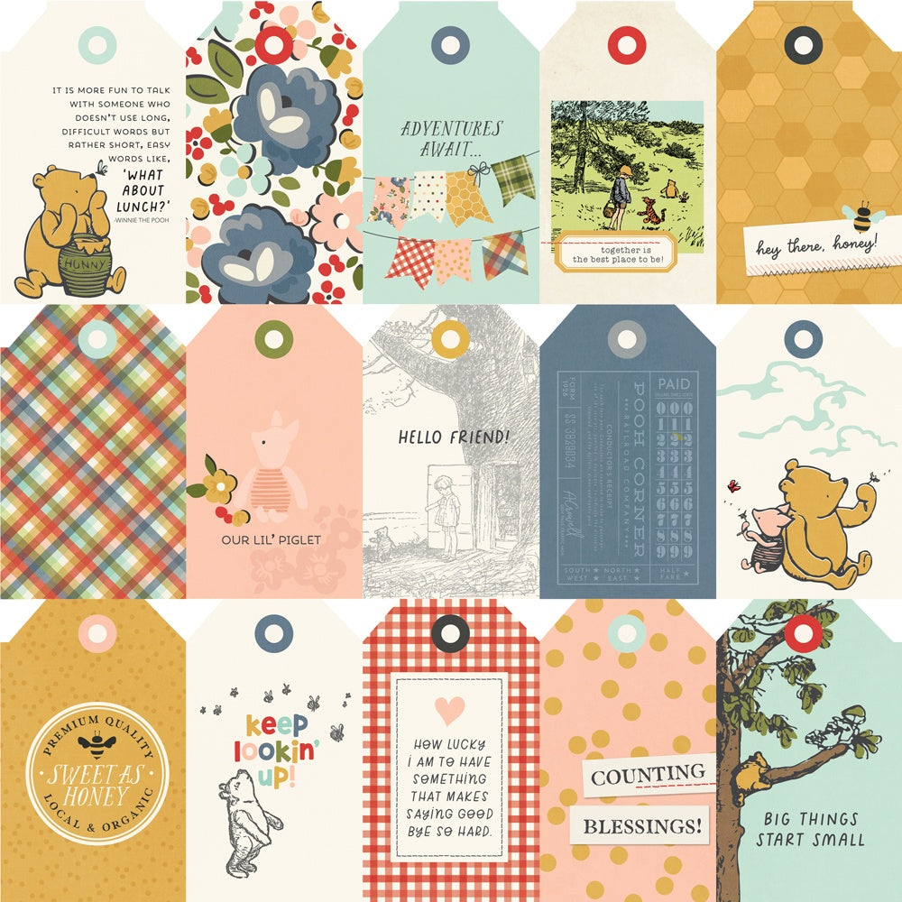 Simple Stories SAY CHEESE CLASSIC POOH 12X12 Scrapbook Paper