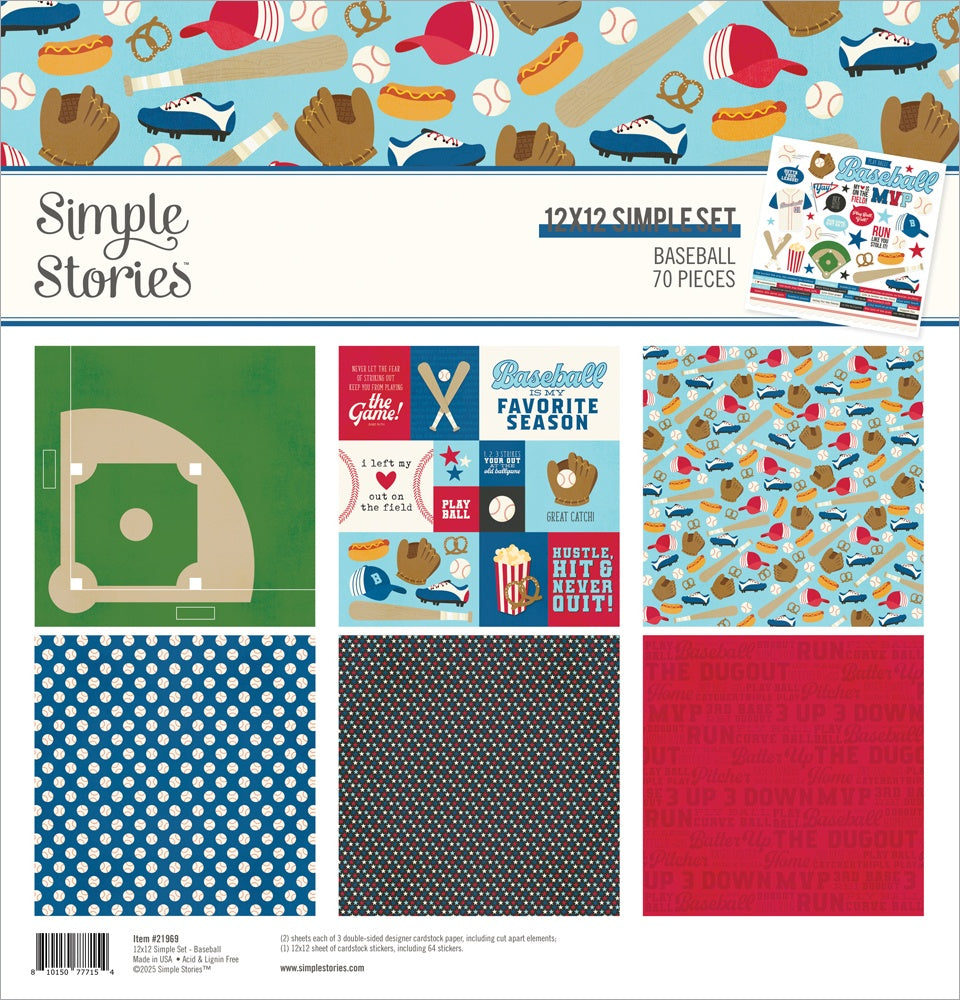 Simple Stories BASEBALL 12"X12" Simple Set