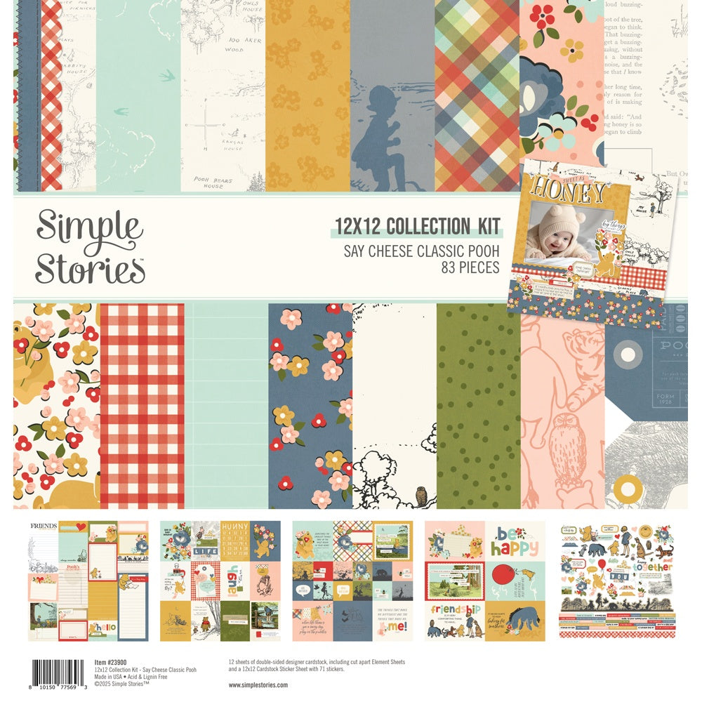 Simple Stories SAY CHEESE CLASSIC POOH 12"X12" Collection Kit