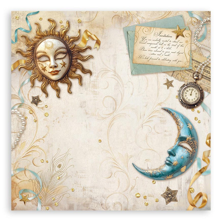 Stamperia MASQUERADE MAXI PAD 12"X12" Scrapbook Paper Pack