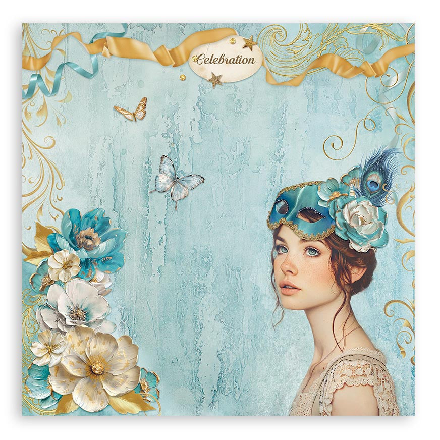 Stamperia MASQUERADE MAXI PAD 12"X12" Scrapbook Paper Pack