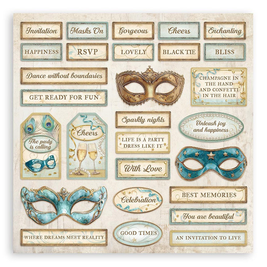 Stamperia MASQUERADE MAXI PAD 12"X12" Scrapbook Paper Pack