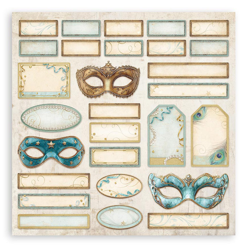 Stamperia MASQUERADE MAXI PAD 12"X12" Scrapbook Paper Pack