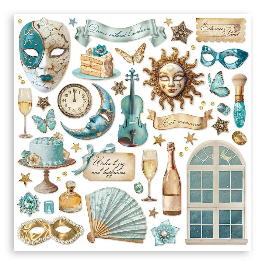 Stamperia MASQUERADE MAXI PAD 12"X12" Scrapbook Paper Pack
