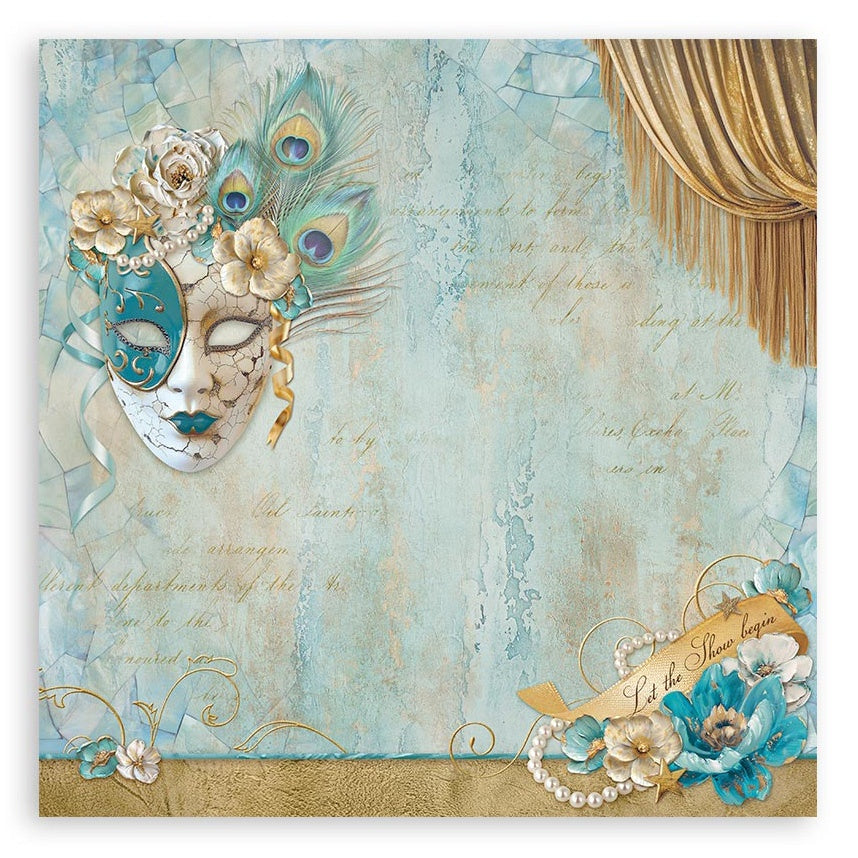 Stamperia MASQUERADE MAXI PAD 12"X12" Scrapbook Paper Pack