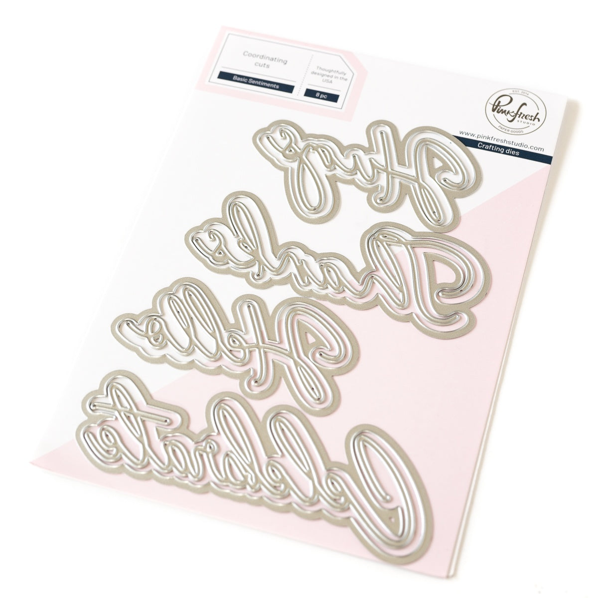 Pinkfresh Studio BASIC SENTIMENTS Stamp & Die Set 28pcs
