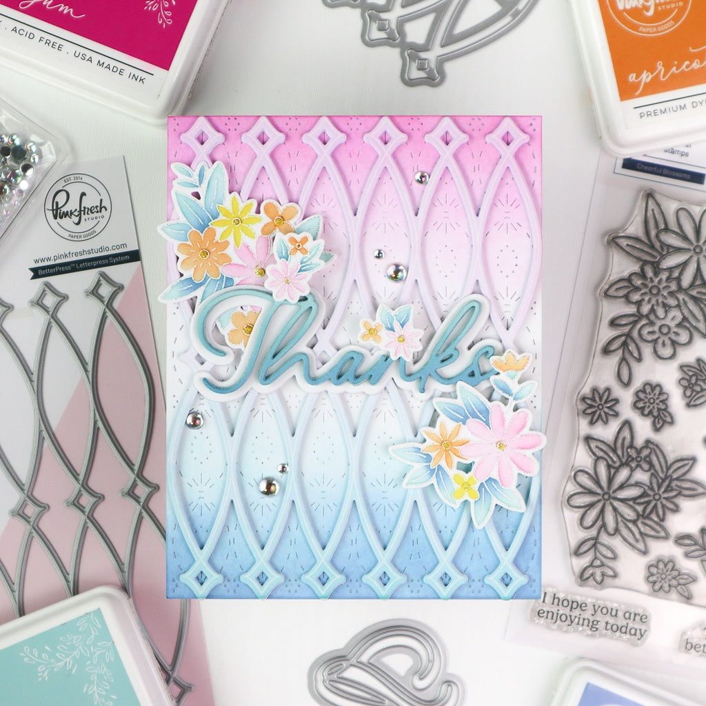 Pinkfresh Studio BASIC SENTIMENTS Stamp & Die Set 28pcs