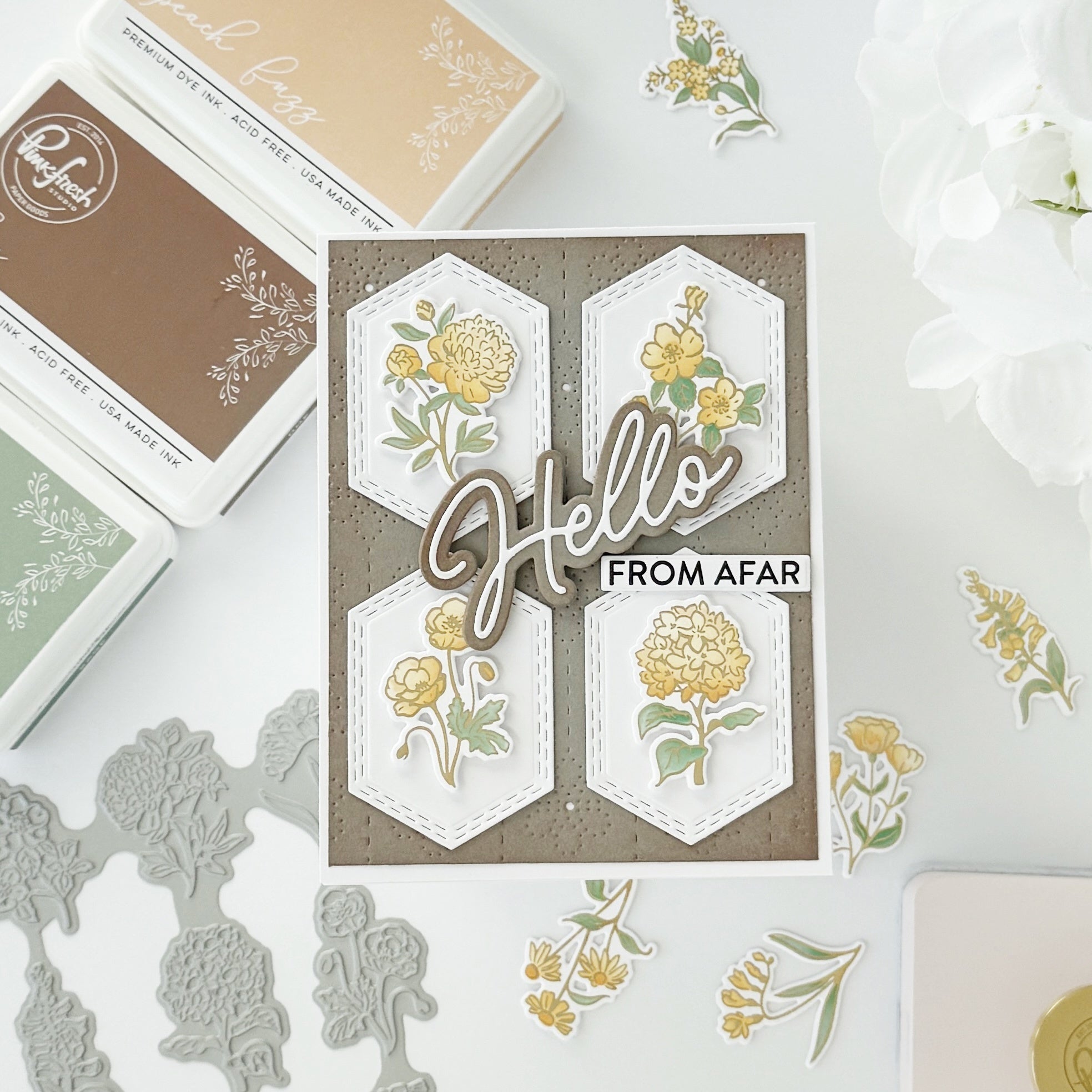 Pinkfresh Studio BASIC SENTIMENTS Stamp & Die Set 28pcs
