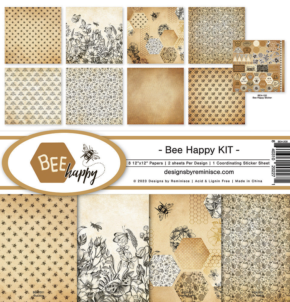 Reminisce BEE HAPPY 12"X12" Scrapbook Kit 9pc