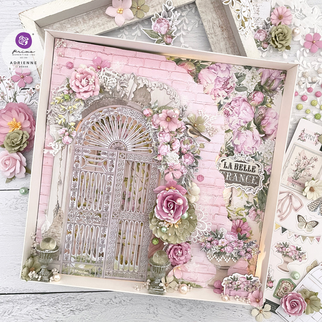 Prima SERENE PETALS CHIPBOARD STICKERS 2 Sheets 26pc