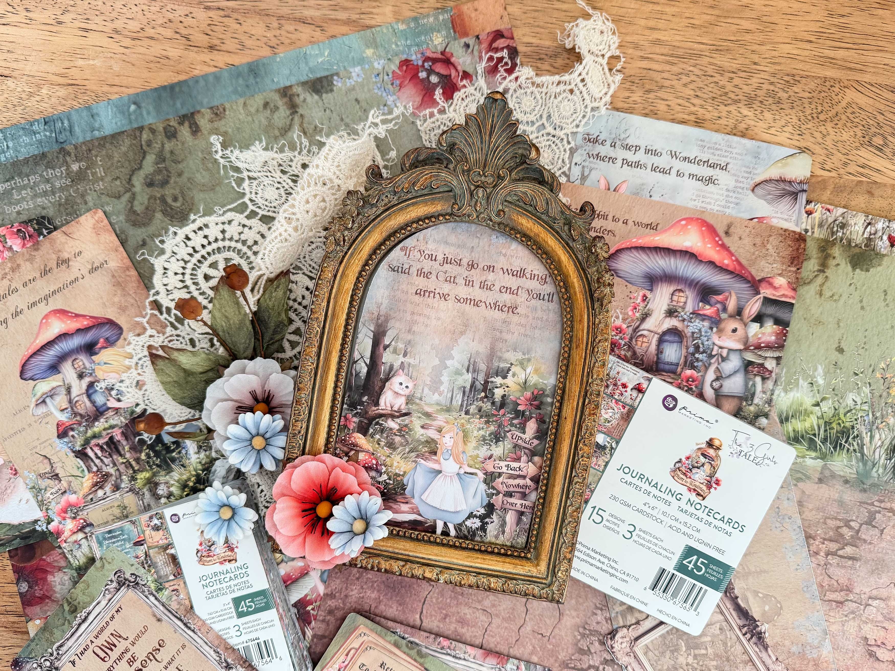 Prima RETURN TO WONDERLAND PAPER PAD 12”X12” 14pc