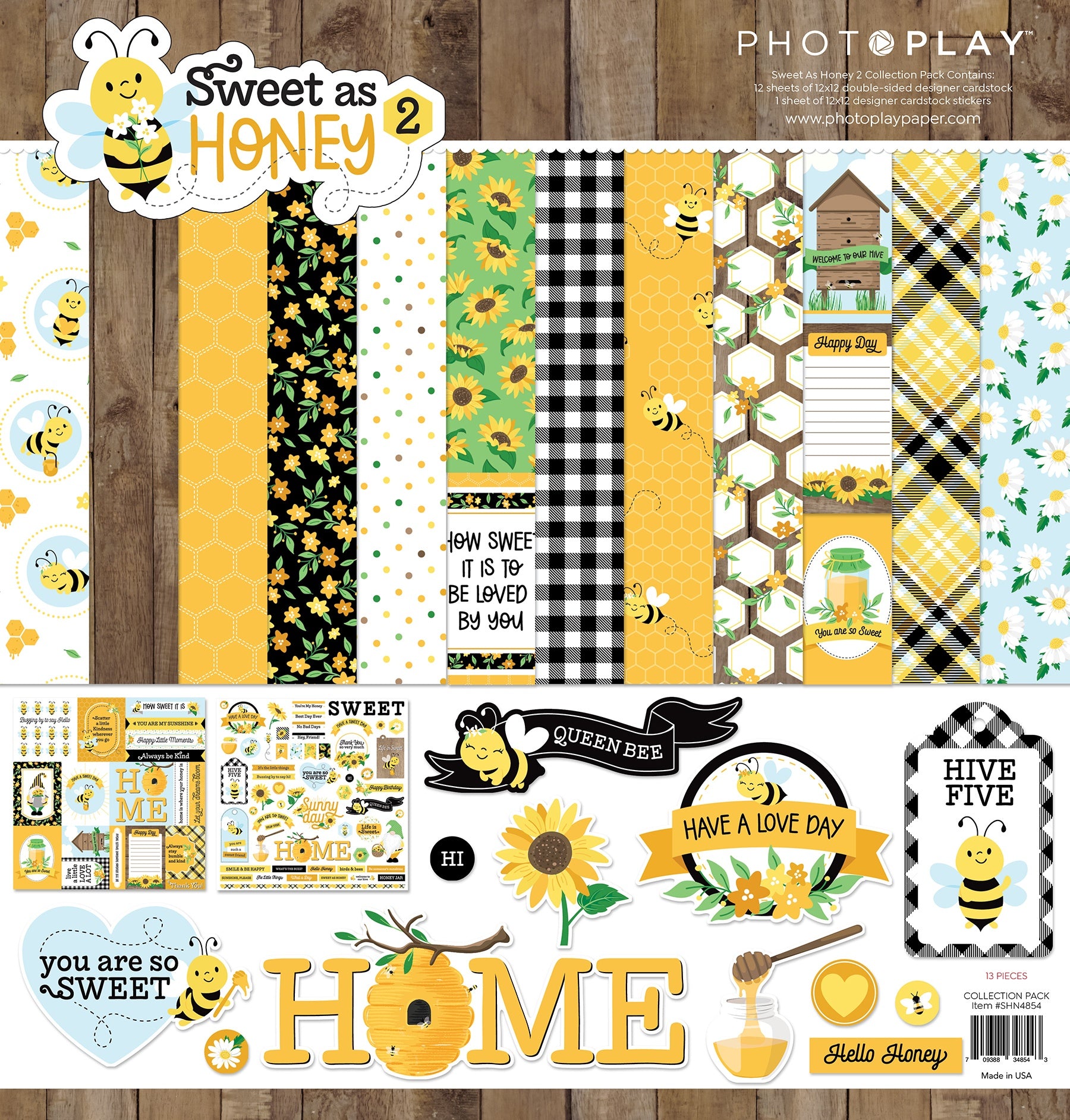 Photoplay SWEET AS HONEY 2 12X12 Paper Collection Pack