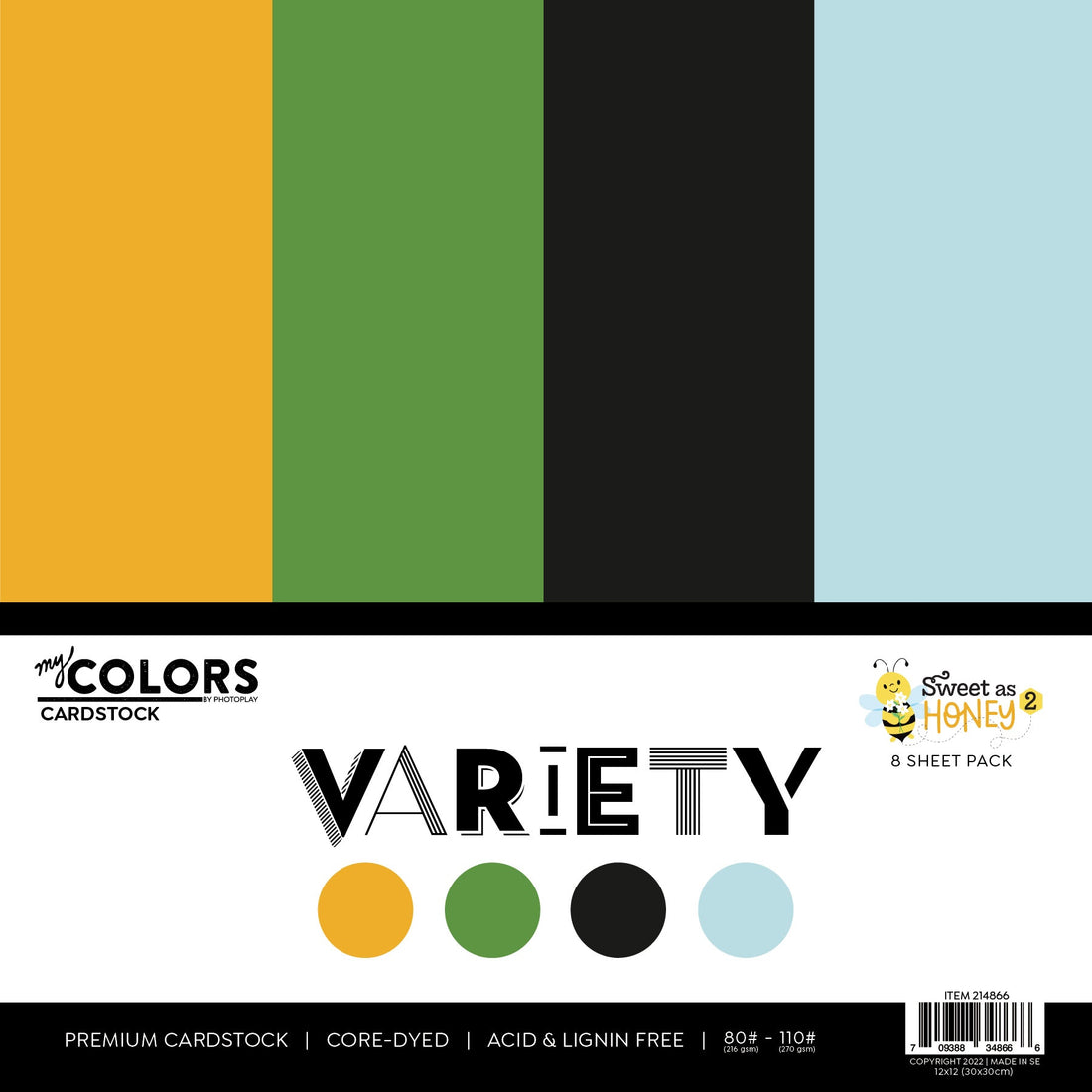 Photoplay My Colors SWEET AS HONEY 2 12X12 Variety Paper Pack