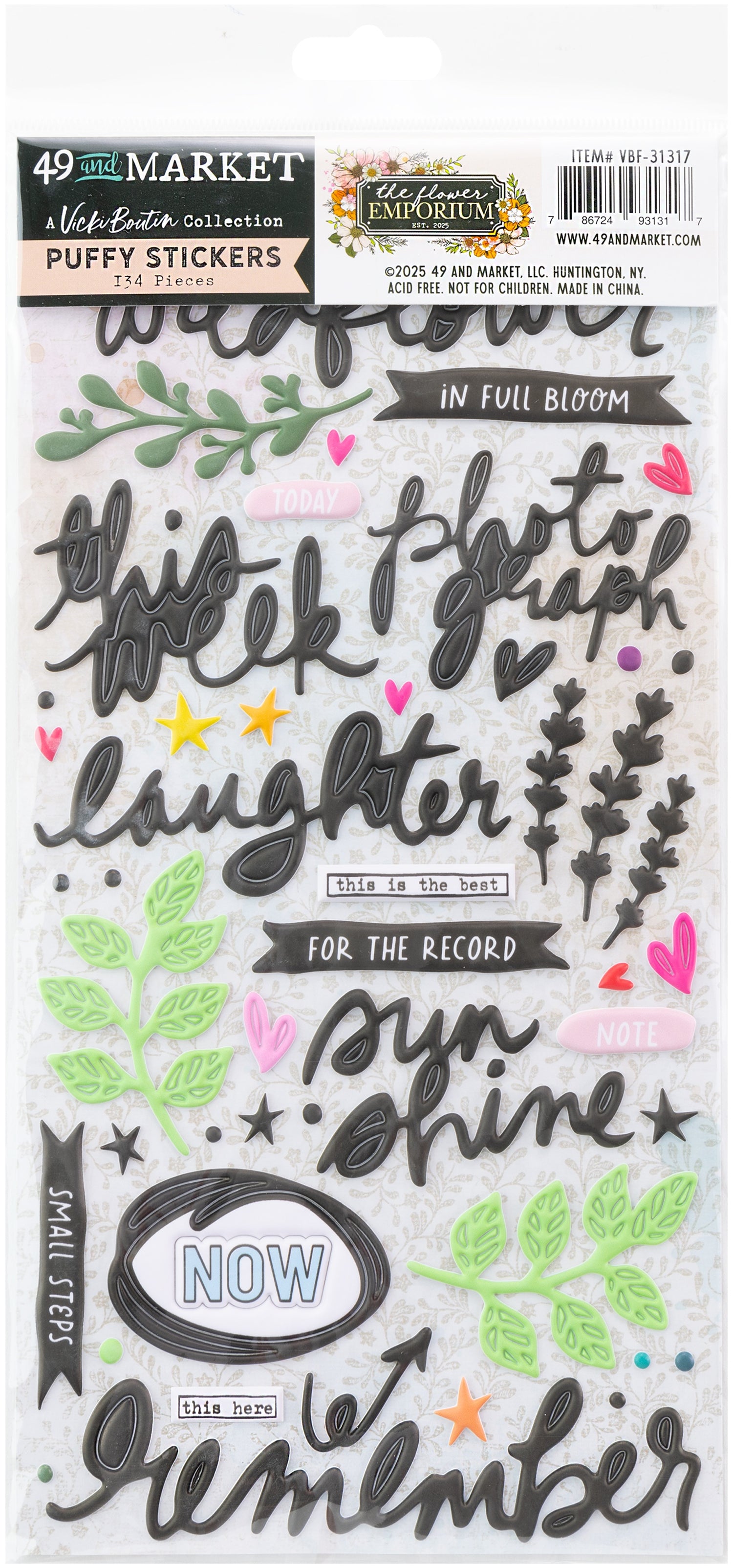 49 and Market Vicki Boutin THE FLOWER EMPORIUM Puffy Stickers