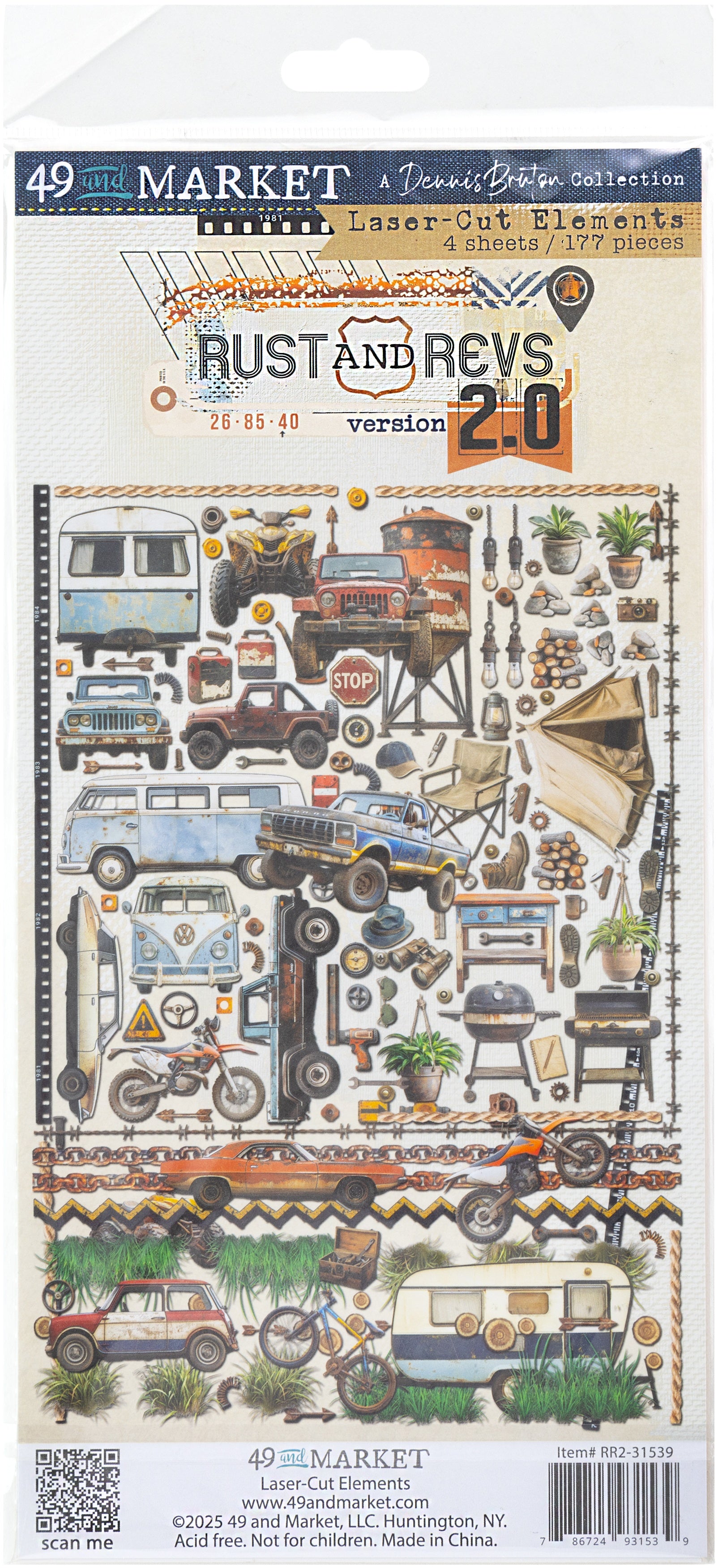 49 and Market RUST AND REVS 2.0 Laser Cut Elements