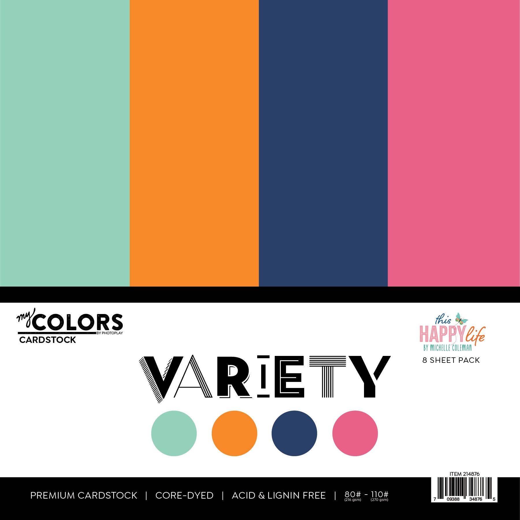 Photoplay My Colors THIS HAPPY LIFE 12X12 Variety Paper Pack