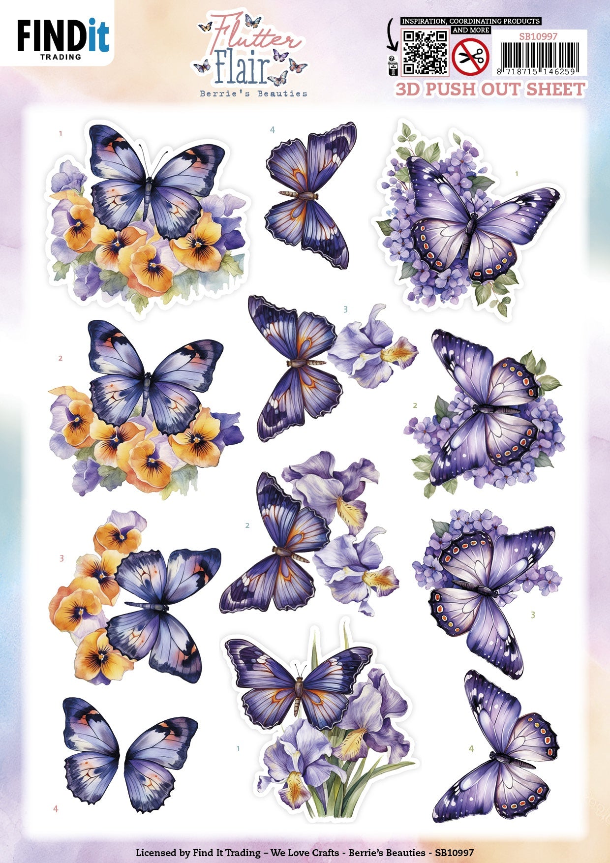 FLUTTER FLAIR Berries Beauties 3D Push Out Diecuts