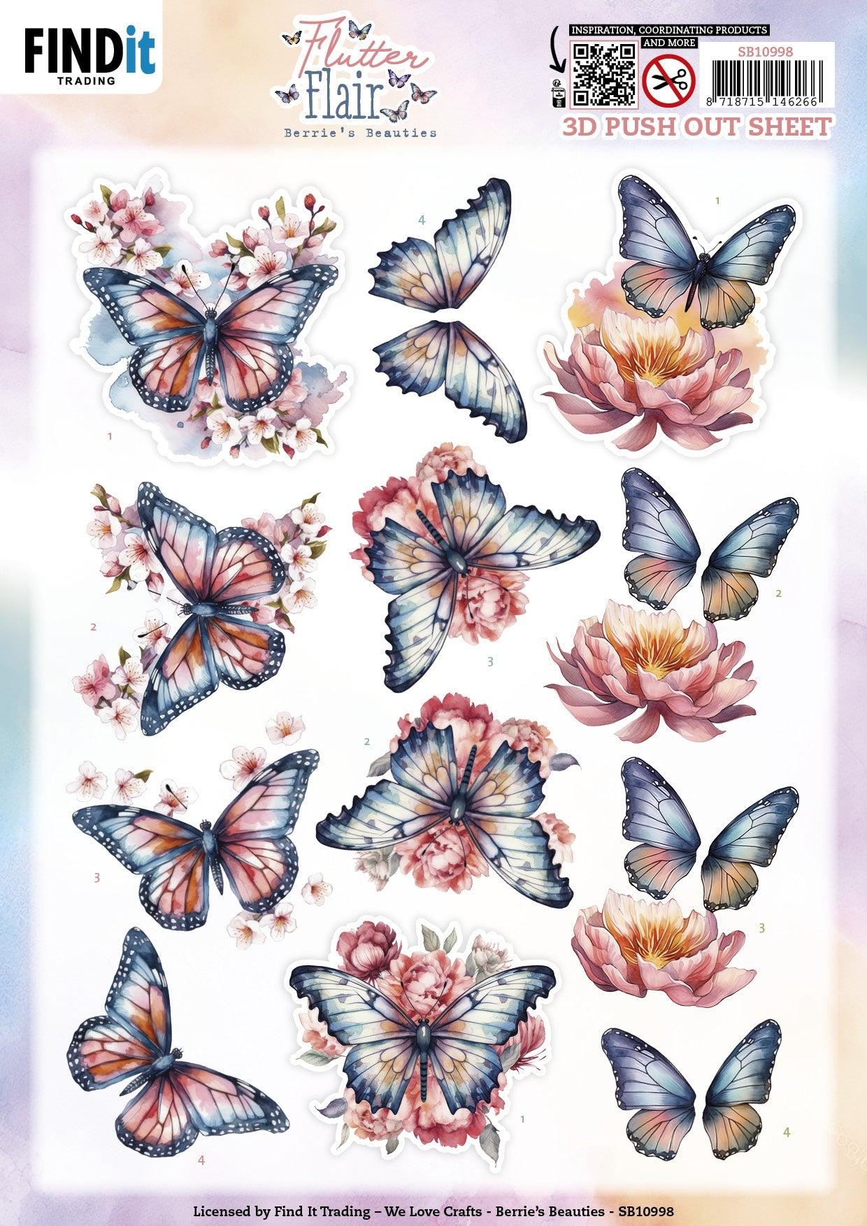FLUTTER FLAIR Berries Beauties 3D Push Out Diecuts