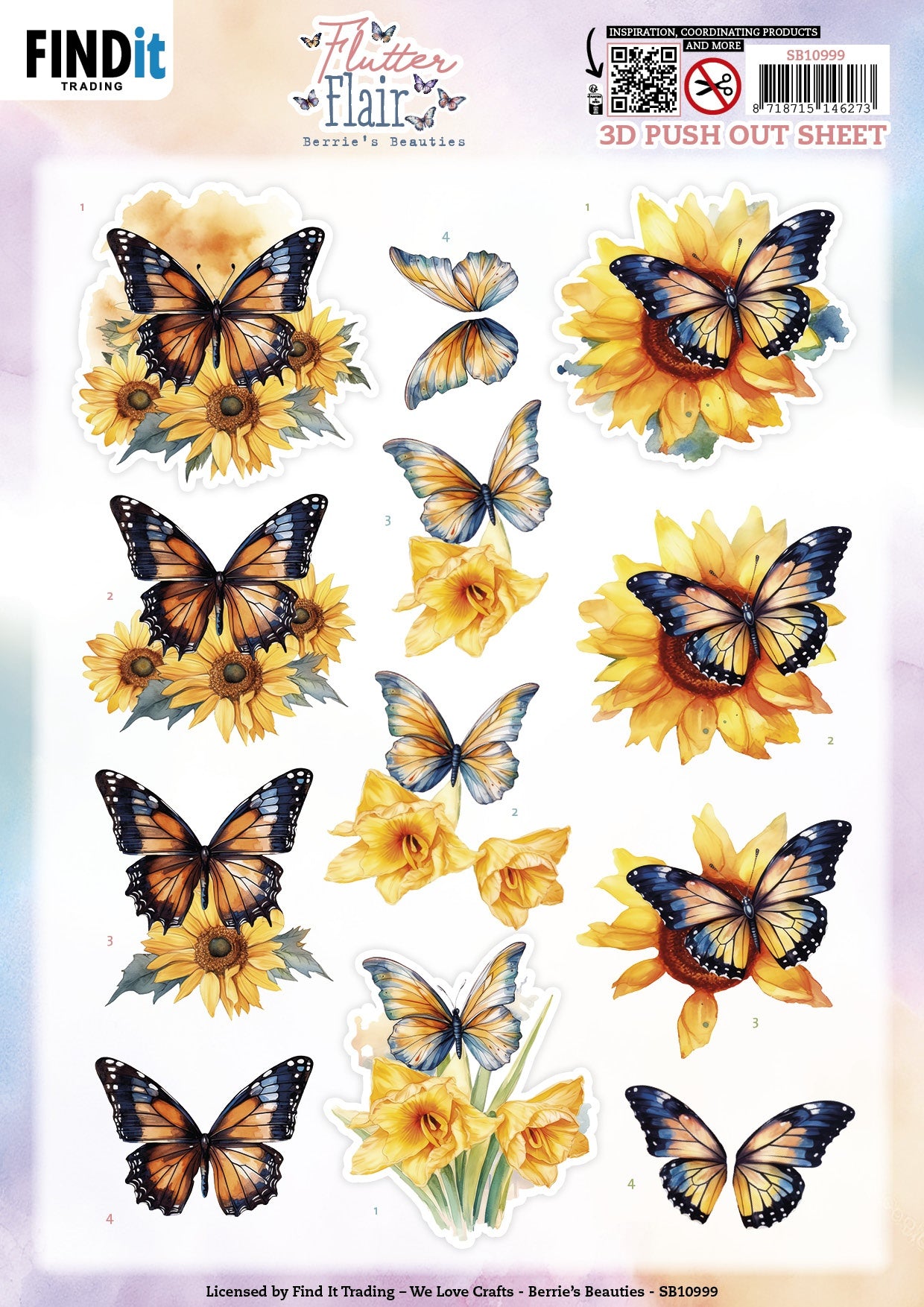 FLUTTER FLAIR Berries Beauties 3D Push Out Diecuts