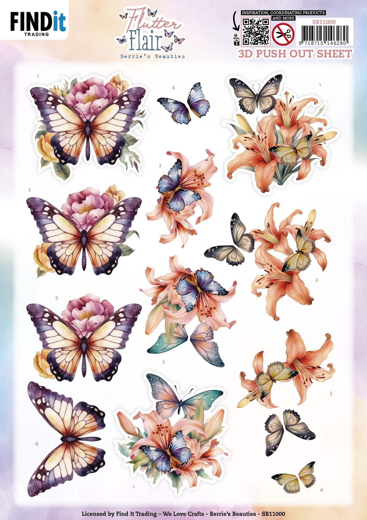 FLUTTER FLAIR Berries Beauties 3D Push Out Diecuts