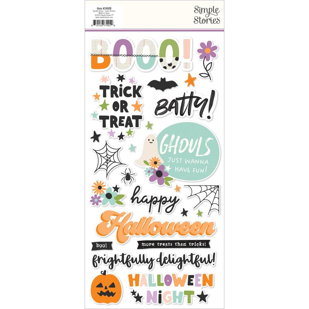 Simple Stories SPOOKY THINGS 6"X12" Foam Stickers